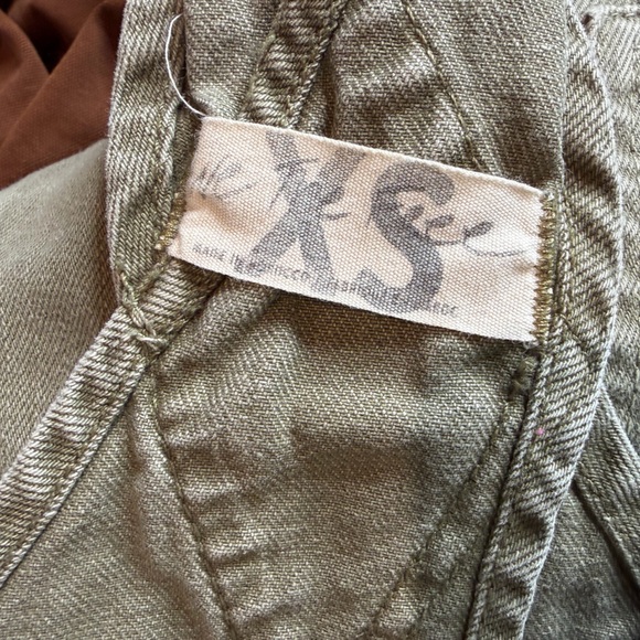 Free People We the Free Olive Green Ziggy Denim Overalls. - Picture 2 of 8